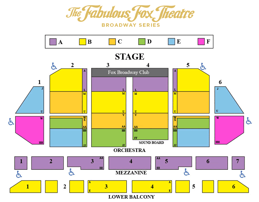 Season Ticket Pricing And Seating Chart The Fabulous Fox Theatre